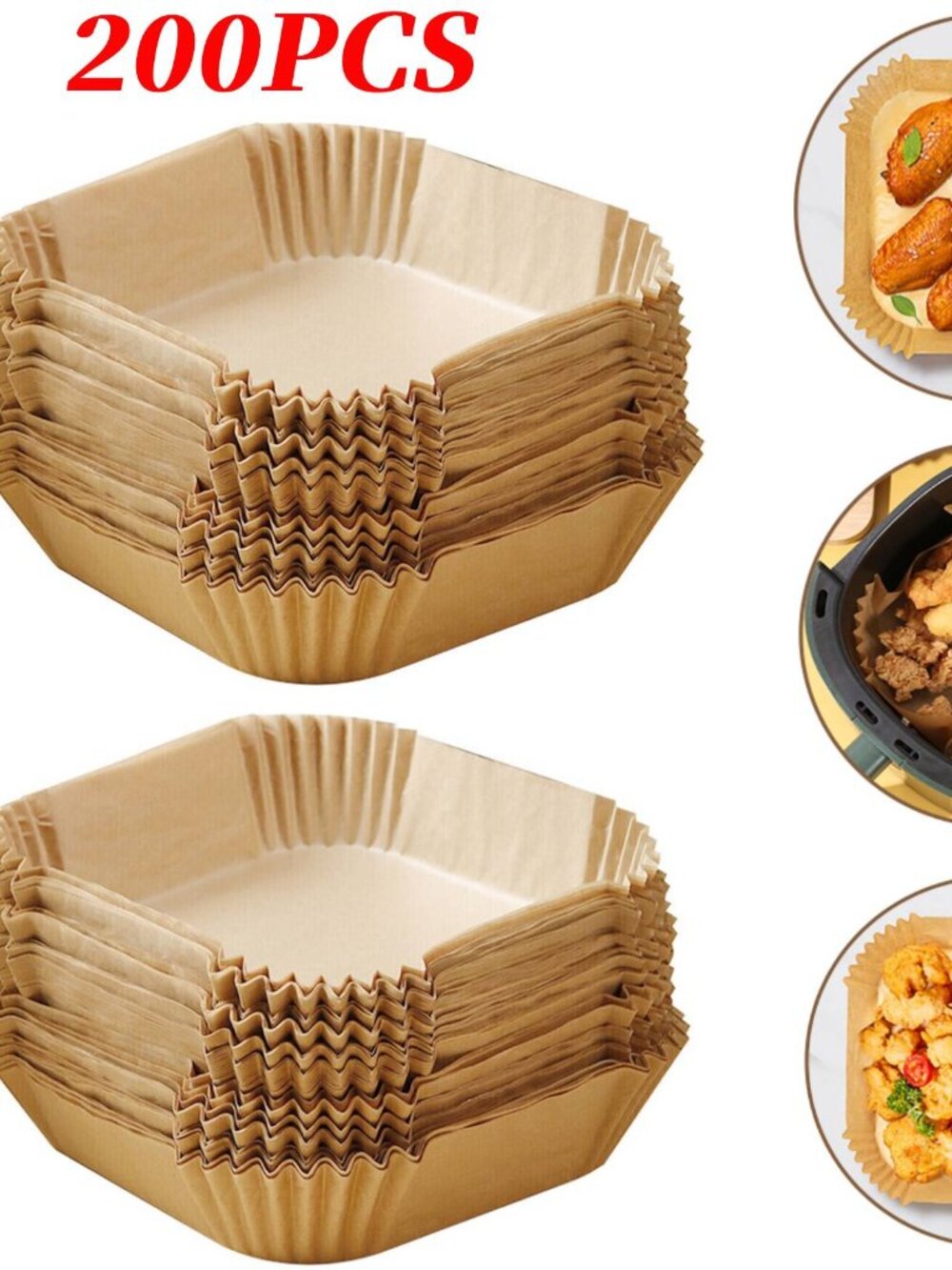 1/200x Air Fryer Liners Disposable Papers Liner Non-stick for Roasting Microwave